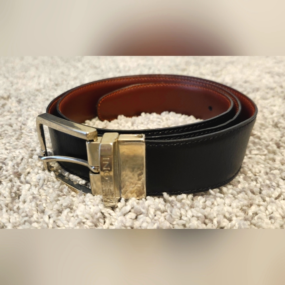 Missoni Made In Italy Unisex Adult Reversible Leather Belt Size S-M Black Brown